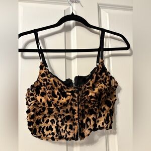 Mesh Cheetah Corset Top
